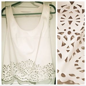 Lane Bryant laser cut pleather top